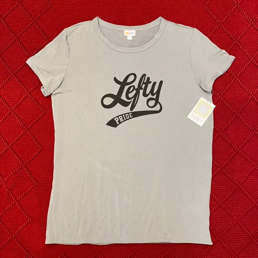 LuLaRoe Liv Tee Shirt Grey Lefty Pride 2XL NWT